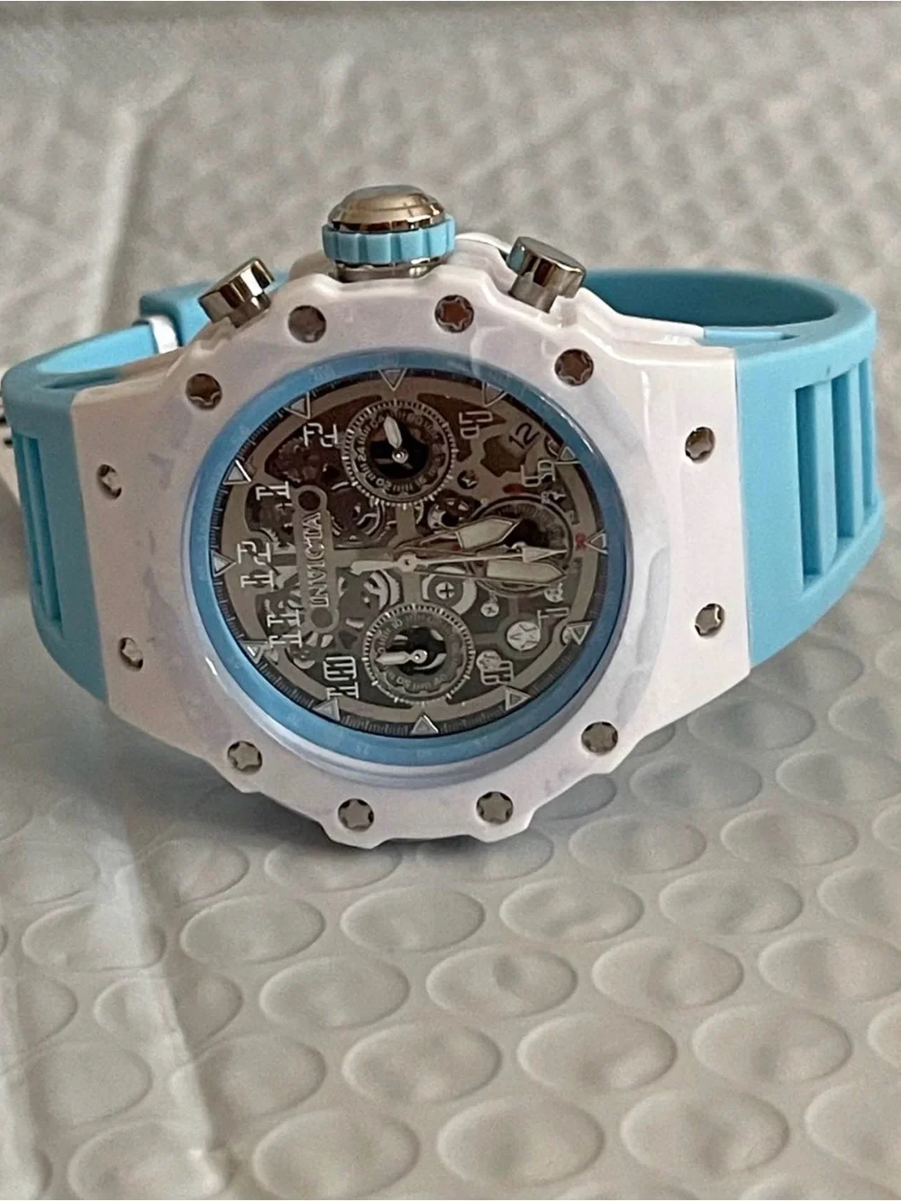 Invicta Racing Apexium Light Blue & white Unisex Watch - 41mm,New